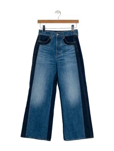 Pre-owned Veronica Beard High-rise Wide Leg Jeans In Blue