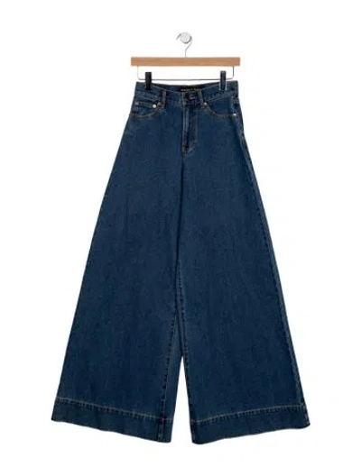 Pre-owned Veronica Beard High-rise Wide Leg Jeans In Blue
