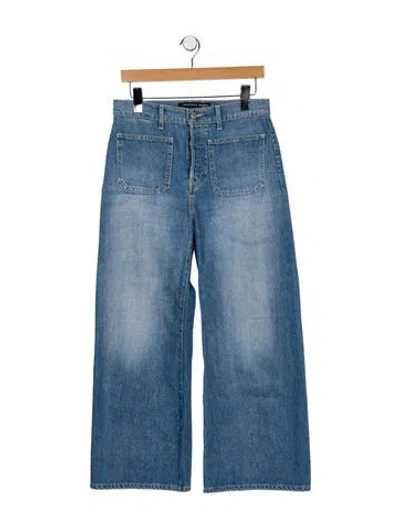 Pre-owned Veronica Beard High-rise Wide Leg Jeans In Blue