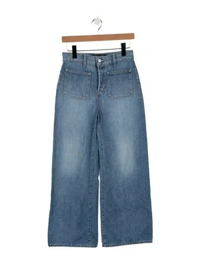 Pre-owned Veronica Beard High-rise Wide Leg Jeans In Blue