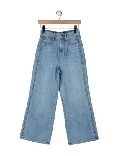 Pre-owned Veronica Beard High-rise Wide Leg Jeans In Blue