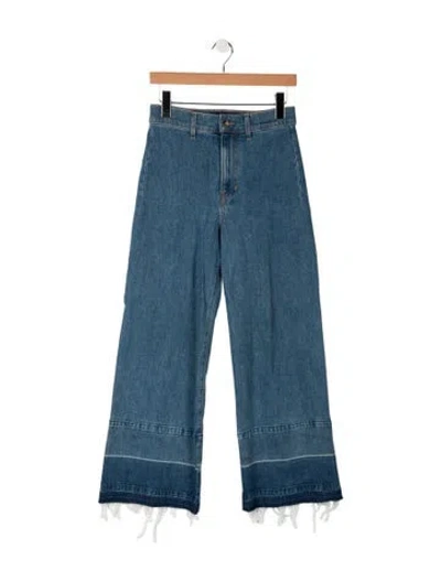 Pre-owned Veronica Beard High-rise Wide Leg Jeans In Blue