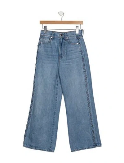 Pre-owned Veronica Beard High-rise Wide Leg Jeans In Blue