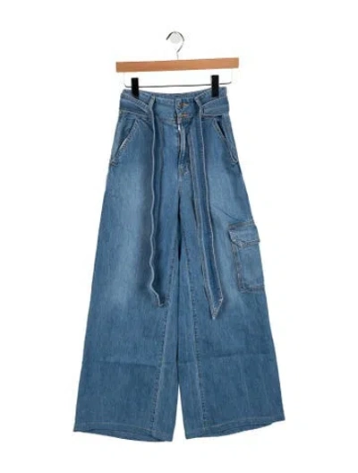 Pre-owned Veronica Beard High-rise Wide Leg Jeans In Blue