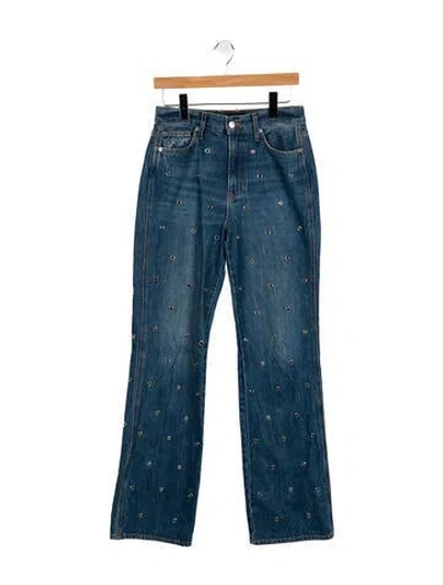 Pre-owned Veronica Beard High-rise Wide Leg Jeans In Blue