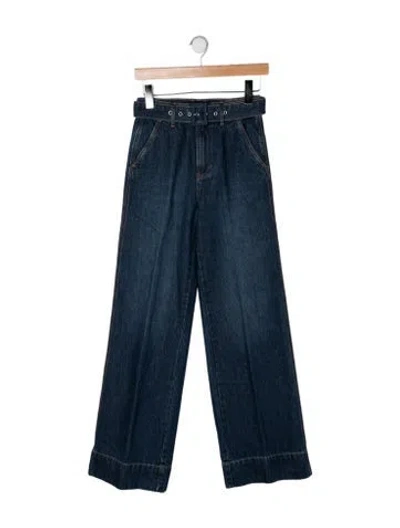 Pre-owned Veronica Beard High-rise Wide Leg Jeans In Blue