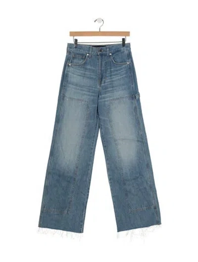 Pre-owned Veronica Beard High-rise Wide Leg Jeans In Blue