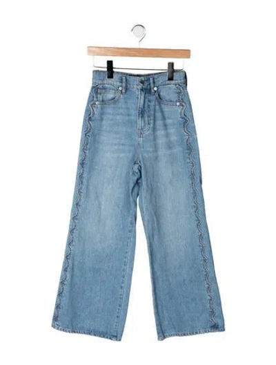 Pre-owned Veronica Beard High-rise Wide Leg Jeans In Blue