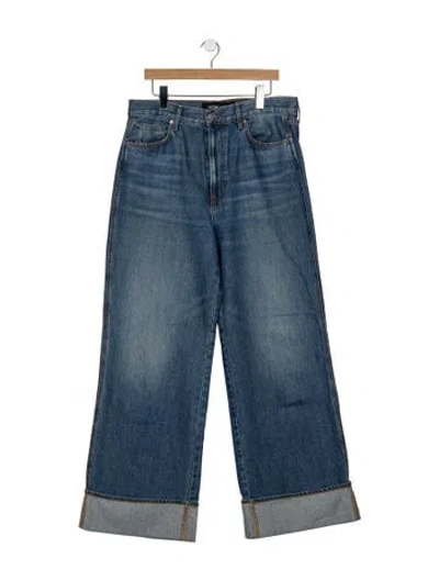 Pre-owned Veronica Beard High-rise Wide Leg Jeans In Blue