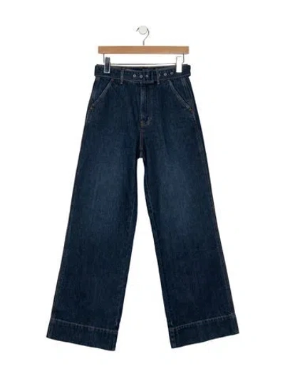 Pre-owned Veronica Beard High-rise Wide Leg Jeans In Blue