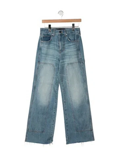 Pre-owned Veronica Beard High-rise Wide Leg Jeans In Blue