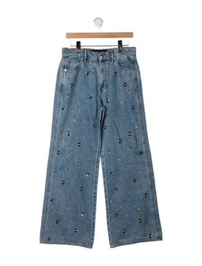 Pre-owned Veronica Beard High-rise Wide Leg Jeans In Blue
