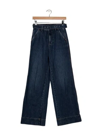 Pre-owned Veronica Beard High-rise Wide Leg Jeans In Blue