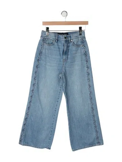 Pre-owned Veronica Beard High-rise Wide Leg Jeans In Blue