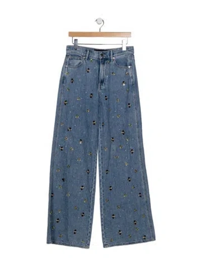 Pre-owned Veronica Beard High-rise Wide Leg Jeans In Blue