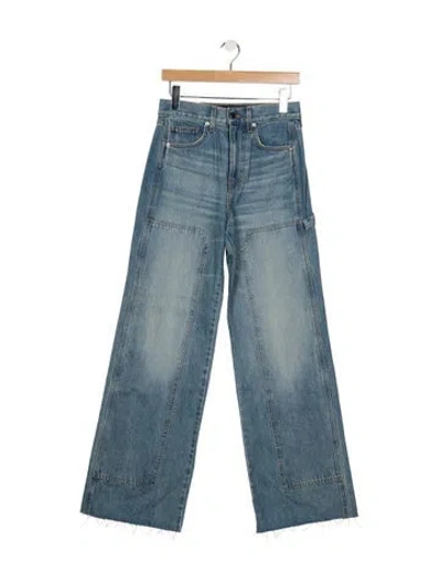 Pre-owned Veronica Beard High-rise Wide Leg Jeans In Blue