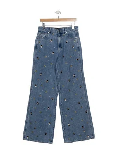 Pre-owned Veronica Beard High-rise Wide Leg Jeans In Blue