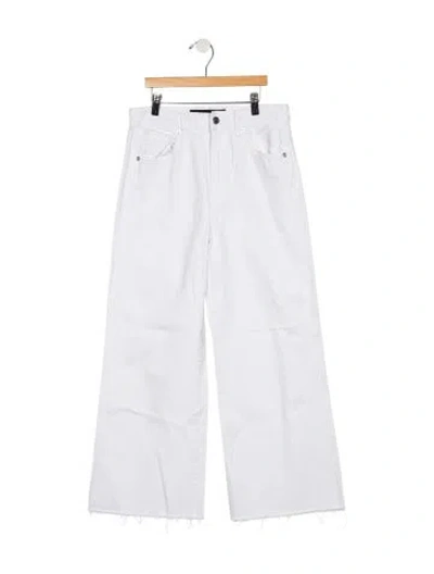 Pre-owned Veronica Beard High-rise Wide Leg Jeans In Blue/white