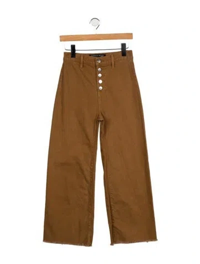 Pre-owned Veronica Beard High-rise Wide Leg Jeans In Brown