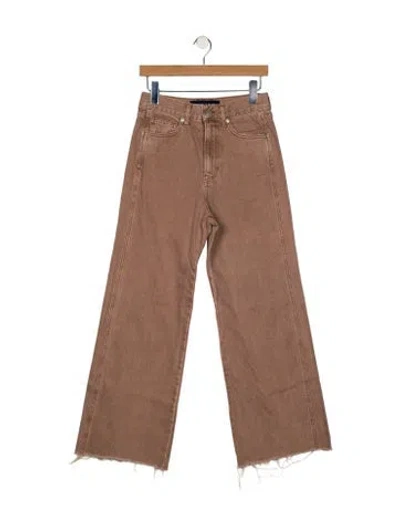 Pre-owned Veronica Beard High-rise Wide Leg Jeans In Brown