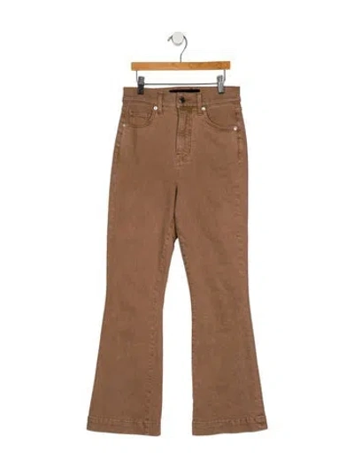 Pre-owned Veronica Beard High-rise Wide Leg Jeans In Brown
