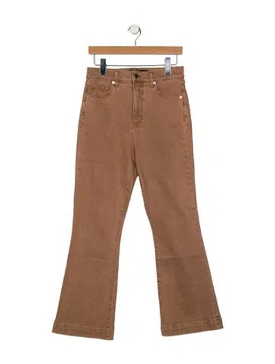Pre-owned Veronica Beard High-rise Wide Leg Jeans In Brown