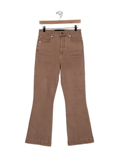 Pre-owned Veronica Beard High-rise Wide Leg Jeans In Brown