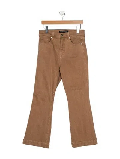 Pre-owned Veronica Beard High-rise Wide Leg Jeans In Brown