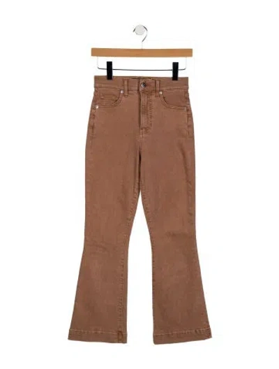 Pre-owned Veronica Beard High-rise Wide Leg Jeans In Brown