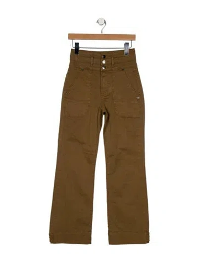 Pre-owned Veronica Beard High-rise Wide Leg Jeans In Brown