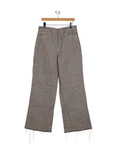 Pre-owned Veronica Beard High-rise Wide Leg Jeans In Brown