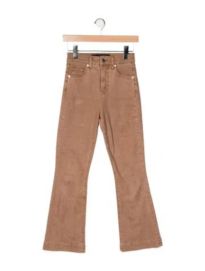 Pre-owned Veronica Beard High-rise Wide Leg Jeans In Brown