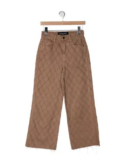 Pre-owned Veronica Beard High-rise Wide Leg Jeans In Brown