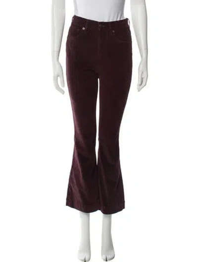 Pre-owned Veronica Beard High-rise Wide Leg Jeans In Burgundy