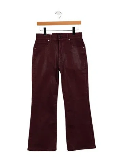 Pre-owned Veronica Beard High-rise Wide Leg Jeans In Burgundy