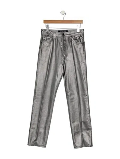 Pre-owned Veronica Beard High-rise Wide Leg Jeans In Gray