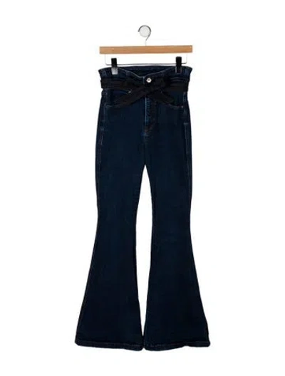 Pre-owned Veronica Beard High-rise Wide Leg Jeans In Gray