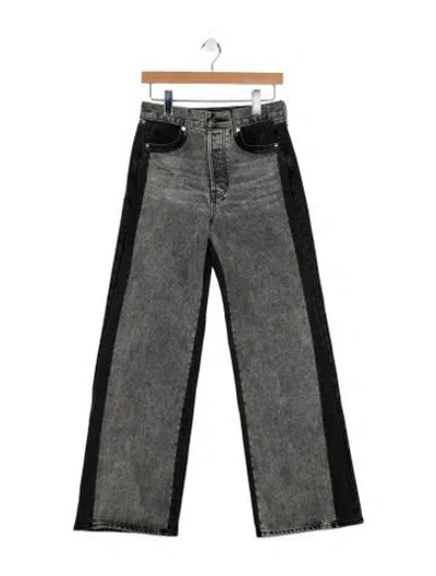 Pre-owned Veronica Beard High-rise Wide Leg Jeans In Gray