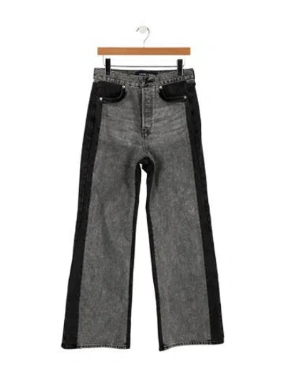 Pre-owned Veronica Beard High-rise Wide Leg Jeans In Gray