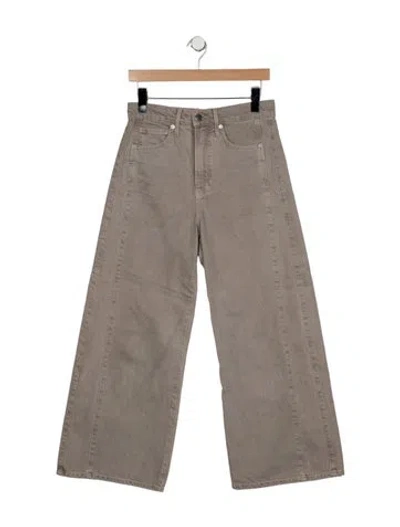 Pre-owned Veronica Beard High-rise Wide Leg Jeans In Gray