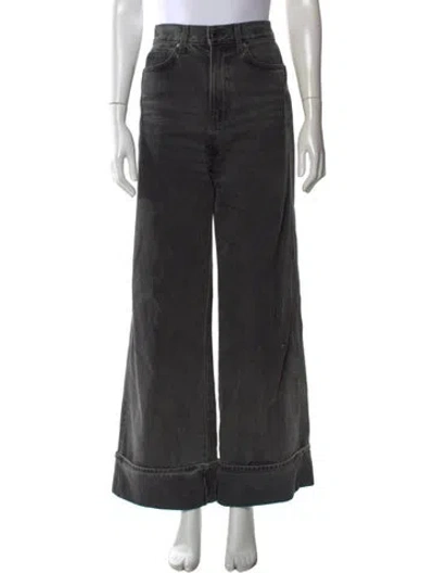 Pre-owned Veronica Beard High-rise Wide Leg Jeans In Gray