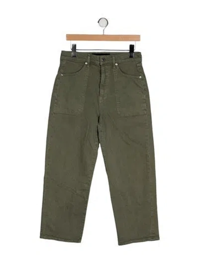 Pre-owned Veronica Beard High-rise Wide Leg Jeans In Green