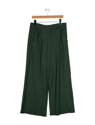 Pre-owned Veronica Beard High-rise Wide Leg Jeans In Green