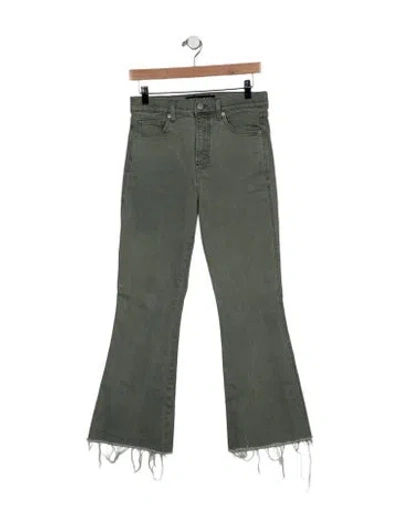 Pre-owned Veronica Beard High-rise Wide Leg Jeans In Green