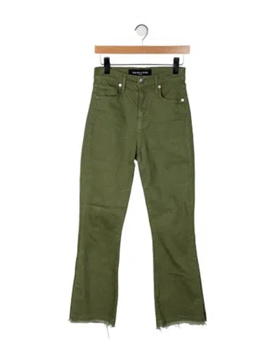 Pre-owned Veronica Beard High-rise Wide Leg Jeans In Green