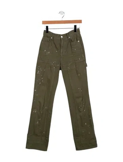 Pre-owned Veronica Beard High-rise Wide Leg Jeans In Green