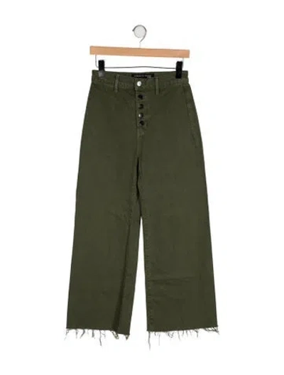 Pre-owned Veronica Beard High-rise Wide Leg Jeans In Green
