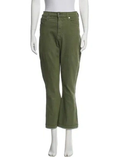 Pre-owned Veronica Beard High-rise Wide Leg Jeans In Green