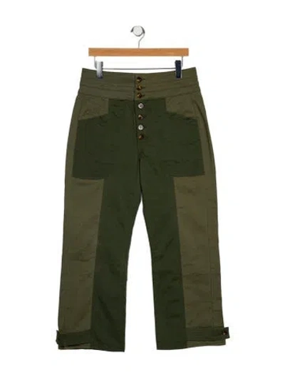 Pre-owned Veronica Beard High-rise Wide Leg Jeans In Green