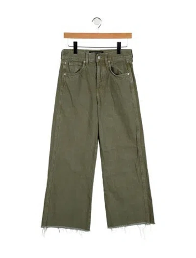 Pre-owned Veronica Beard High-rise Wide Leg Jeans In Green
